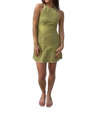 NEW ROCOCO SAND halter neck mini dress in green